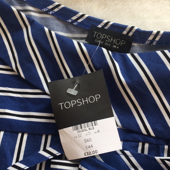[topshop] stripe fold neck bardot top - Picture 7 of 7